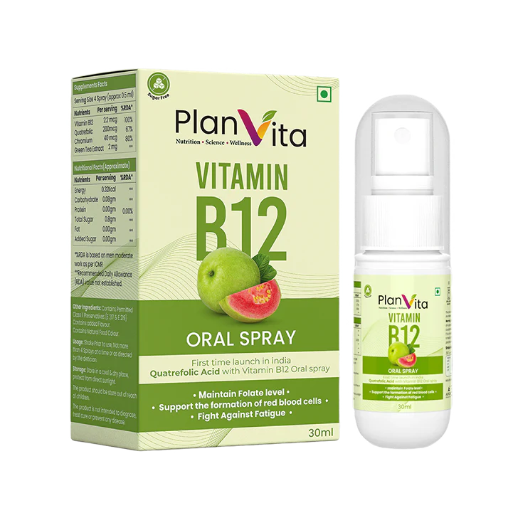 India's First Plnavita Vitamin B12 Spray With Quatrefolic Acid (30 Days Dose)