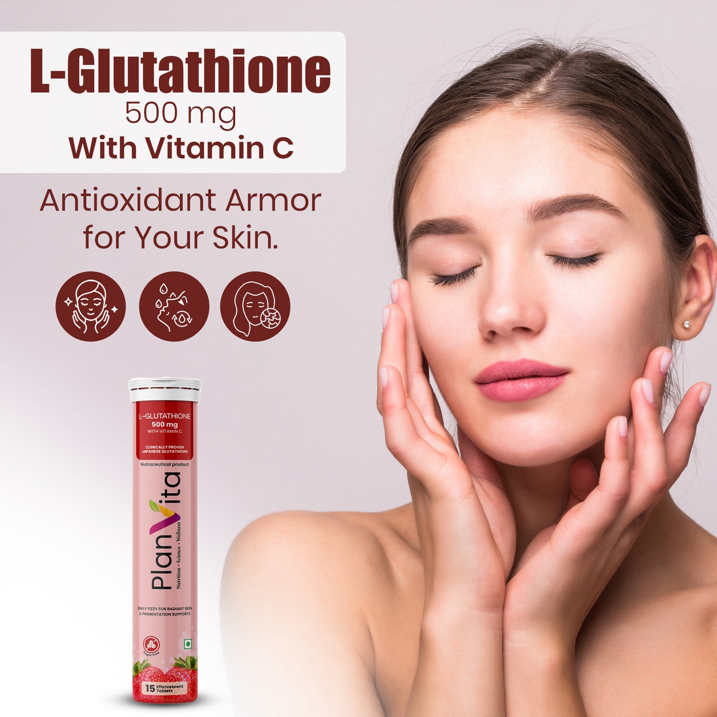 Japanese L Glutathione & Vitamin C for Brighter Skin | 30 effervescent tablets