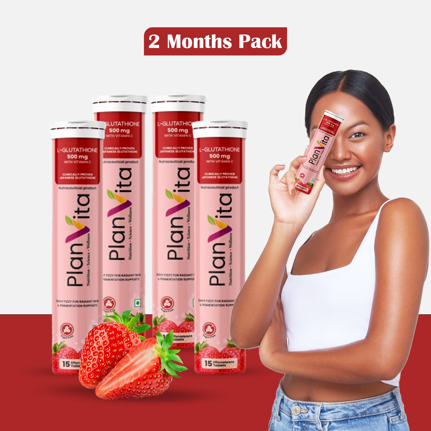 Japanese L Glutathione & Vitamin C for Brighter Skin | 30 effervescent tablets