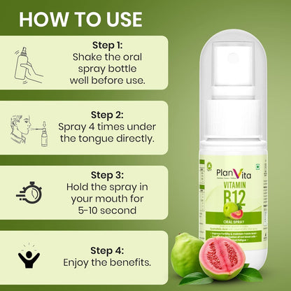 India's First Plnavita Vitamin B12 Spray With Quatrefolic Acid (30 Days Dose)
