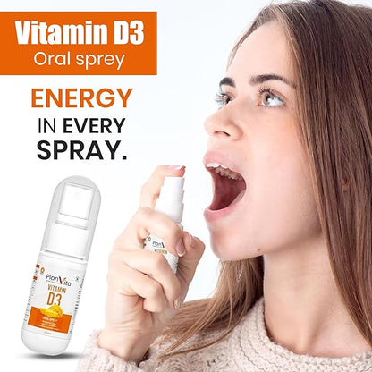PlanVita Vitamin D3 600iu Supplement Spray For Bone & Muscle Health (30 Days Dose)